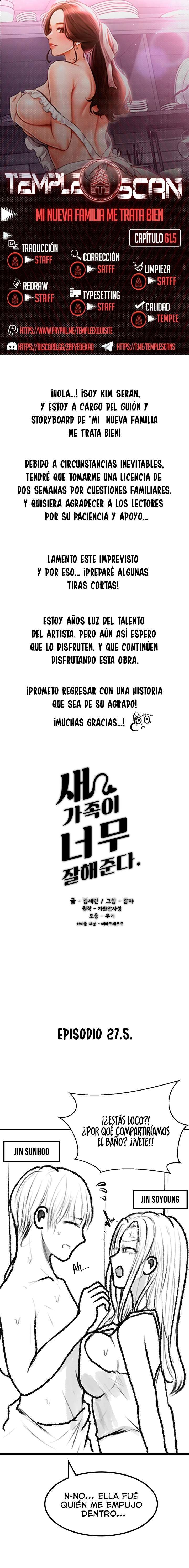 Mi nueva familia es muy amable Capítulo 61.5 - Page 1